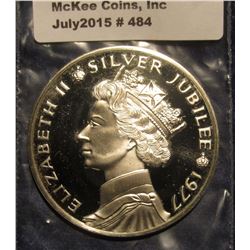 484. 1977 Elizabeth II Silver Jubilee Sterling Silver Proof Medal. Weighs 1.209 ounces.