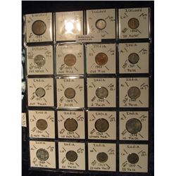 578. (20) World Coins in Plastic page, all identified and in 2" x 2" holders. Includes: Iceland & In