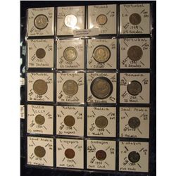 587. (20) World Coins in Plastic page, all identified and in 2" x 2" holders. Includes: Philippines,