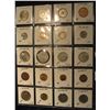 Image 2 : 596. (20) World Coins in Plastic page, all identified and in 2" x 2" holders. Includes: Denmark, Egy