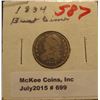 Image 1 : 699. 1834 Draped Bust Dime. VG.