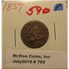 Image 1 : 702. 1857 Flying Eagle Cent. F Scratches.