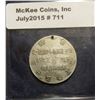 Image 2 : 711. Holed Silver Japanese Medal. Bust obverse. Reverse multiple inscriptions. Believed to be issued