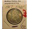Image 2 : 712. 1867-1967 Canada "Bobcat" Quarter. .800 Fine Silver Lightly toned BU.