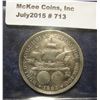 Image 1 : 713. 1893 Columbian Exposition Commemorative Half Dollar. VF 20.