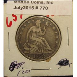 770. 1858 O U.S. Seated Liberty Half Dollar. F-12.