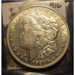 816. 1921 S Morgan Silver Dollar. EF 45.