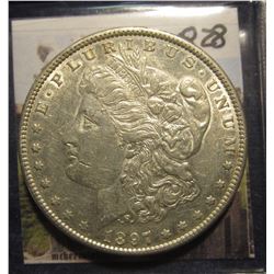 828. 1897 P U.S. Morgan Silver Dollar. EF 45.