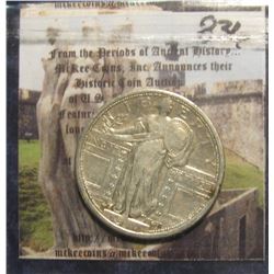 836. 1917 S Type One Standing Liberty Quarter. VF-20.