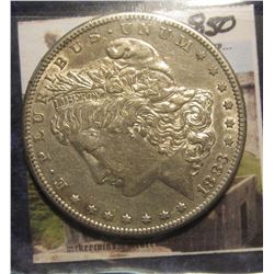 850. 1883 S Morgan Silver Dollar. EF-AU.