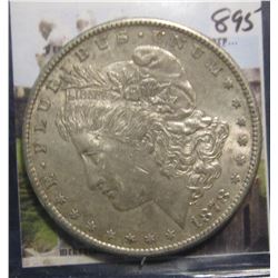 895. 1878 S U.S. Morgan Silver Dollar. EF 45. Full original toning.