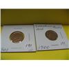 Image 1 : 1900, 1901 U.S.A. Indian Head One Cent Pcs.