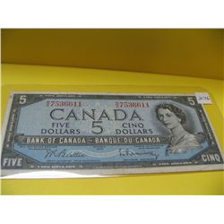 1954 Cdn. Five Dollar Bill