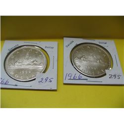 1966, 1966 Cdn. Silver Dollar Coins