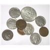 Image 1 : 10 TOTAL U.S. COINS INCLUDES SILVER KENNEDY HALF DOLLAR/INDIAN HEAD CENTS & BUFFALO