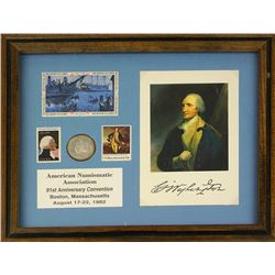 Framed 1982 ANA Convention Memento with Washington Half Dollar