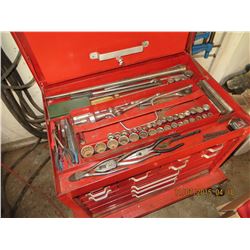 Red beach  tool chest full of tools