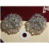 Image 2 : CLIP EARINGS - SILVER WITH CLEAR BLACK STONES & VINTAGE EARINGS - CLEAR RHINESTONES = 2 pr TTL
