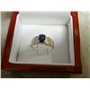 Image 1 : RING - 1.29CT CABOCHON CUT SAPPHIRE - CUSTOM MADE - SET IN FILIGREE STERLING SILVER - INCLUDES CERTI