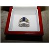 Image 2 : RING - 1.29CT CABOCHON CUT SAPPHIRE - CUSTOM MADE - SET IN FILIGREE STERLING SILVER - INCLUDES CERTI