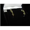 Image 2 : EARINGS - PERIDOT AND DIAMONDS SET IN STERLING TTL 6 PERIDOTS AND 4 DIAMONDS IN THE PAIR - INCLUDES 