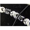 Image 2 : BRACELET - LADIES DIAMOND AND SAPPHIRE TENNIS BRACELET - RETAIL APPRO.X $500