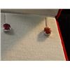 Image 1 : EARINGS - DIAMOND AND RUBY - 4 CLAW STUDDED EARINGS - RETAIL APPROX... $200