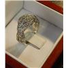 Image 1 : RING - .25CAT WHITE DIAMOND WEAVED DESIGN RING - 25 TTL DIAMONDS - INCLUDES CERTIFICATE $450