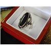 Image 1 : RING - BLACK ONYX  SET IN STERLING SILVER - .925 - SZ 10