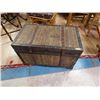 Image 1 : WICKER AND WOOD TRUNK - WITH LEATHER STRAPS