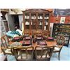 Image 2 : DINING ROOM SUITE - 10 PC - CHINA CABINET(2PC), TABLE, 2 LEAFS, 6 CHAIRS