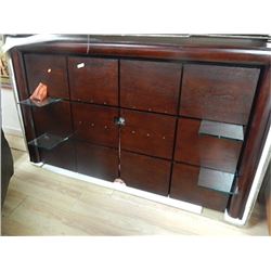 NEW MAHOGANY WALL UNIT - GREAT FOR HEAD BOARD OR ? ATTACHES DIRECT TO THE WALL