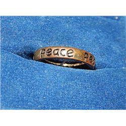 VINTAGE COPPER RING - "PEACE"