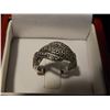 Image 1 : RING - TWIST STYLE DINNER RING - TOTAL OF 25 DIAMONDS SET IN JEWELLERS BRASS WITH SILVER PLATE FINIS