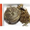 Image 2 : BRONZE POCKET WATCH - BUTTERFLY DESIGN