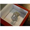 Image 1 : RING - .25CAT WHITE DIAMOND WEAVED DESIGN RING - 25 TTL DIAMONDS - INCLUDES CERTIFICATE $450