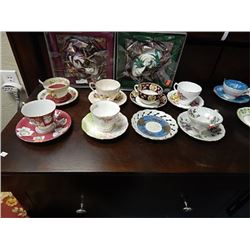 COLLECTABLE AND OTHER CHINA TEA CUPS AND SAUCERS - 8 TTL