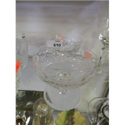 CRYSTAL GLASSWARE - ICE-CREAM DESERT - 3 ½"   - 2 TTL