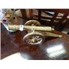 Image 1 : DECORATIVE BRASS DESK CANNON - 5" TALL X 11" LONG WORKING SPRING ACTION