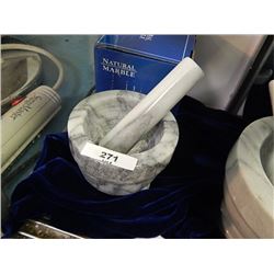 NEW MARBLE MORTAR AND PISTAL - MED