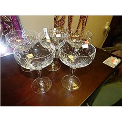 crystal wine glasses x 7