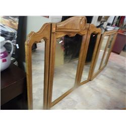 LARGE OAK FRAMED MIRROR