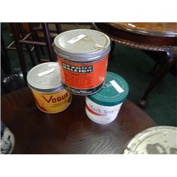 3 vintage tobacco tins