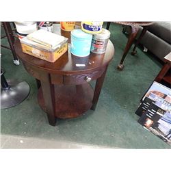 New round mahogany end table