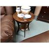 Image 1 : Mahogany glass round end table
