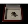 Image 2 : RING - .925 STARLING SILVER WITH 11ROUND CHAMPAGNE YELLOW DIAMONDS - HEART DESIGN - INCLUDES CERTIFI