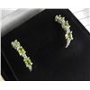 Image 1 : EARINGS - NEW LADIES PERIDOT AND DIAMOND EARINGS SET IN STERLING SILVER - APPROX. APPRAISAL $400