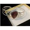 Image 1 : BRACLET - SILVER BRACLET WITH BUTTERLY MOTIF - SET WITH RUBY ZOISITE GEMSTONE