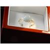 Image 2 : RING - AQUAMARINE CABOCHON SOLITAIRE - SET IN STERLING SILVER - RETAIL APPROX... $50