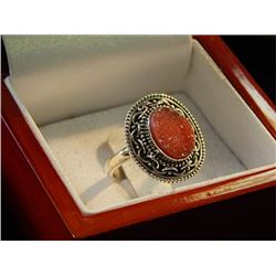RING - UNIQUE CUSTOM DESIGNED RUBY DRUZY - RETAIL APPROX... $50